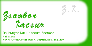 zsombor kacsur business card